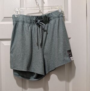 Athletic Works Women's Heather Teal Drawstring Athletic Shorts